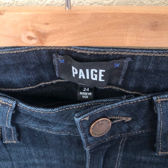 Paige Verdugo Ankle Dark Wash Skinny Jeans - Picture 2 of 4